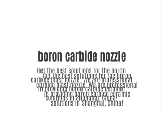 boron carbide nozzle