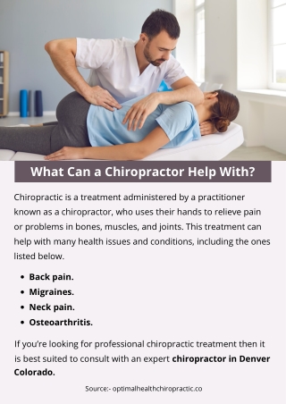 What Can a Chiropractor Help With