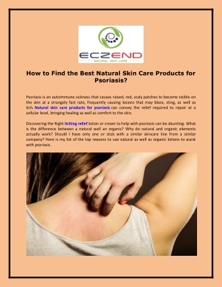 How to Find the Best Natural Skin Care Products for Psoriasis?
