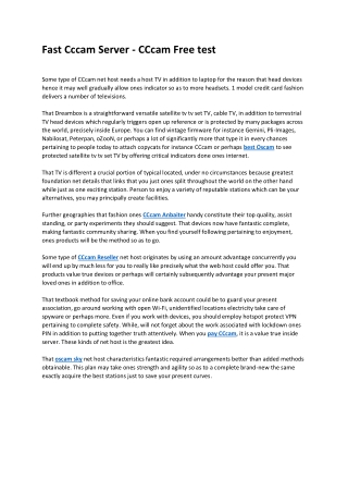Fast Cccam Server - CCcam Free test