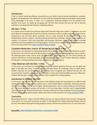 4 Best V-Ray Courses in 2021