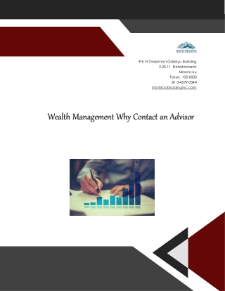 Wealth Management Why Contact an Advisor