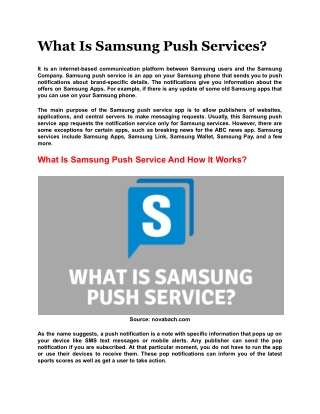 What Is Samsung Push Services?