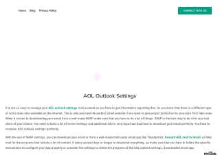 AOL outlook settings