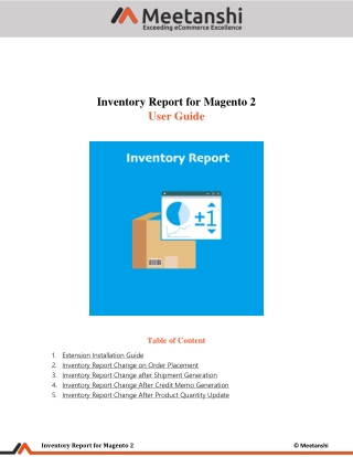 Magento 2 Inventory Report