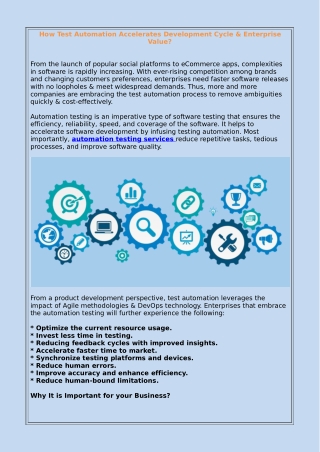 How Test Automation Accelerates Development Cycle & Enterprise Value?