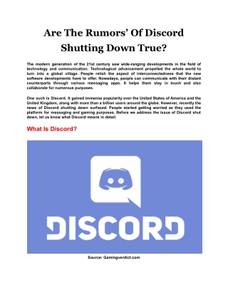 Are The Rumors’ Of Discord Shutting Down True?