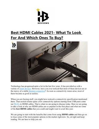 Best HDMI Cables 2021- What To Look For And Which Ones To Buy