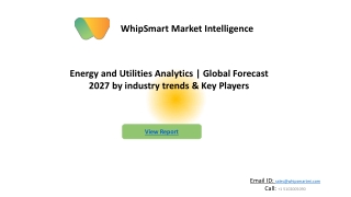 Energy and Utilities Analytics Market Research, Global Analysis | Forecast 2027