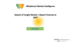 System of Insight Market Opportunities, Trends & Forecast 2021 - 2027