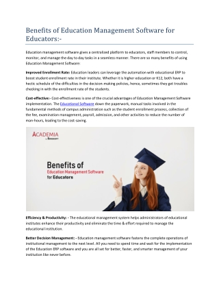 Benefits of Education Management Software for Educators