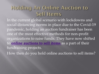 online auctions to sell items