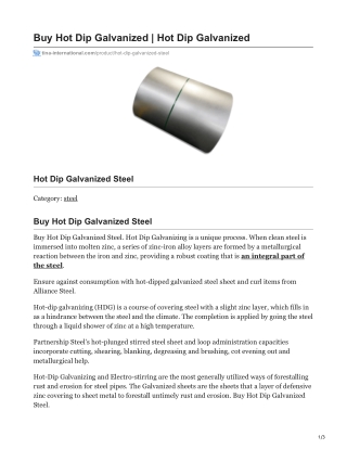 Hot Dip Galvanized Steel