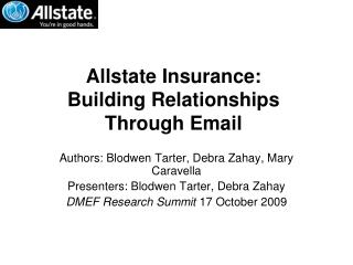 Allstate Insurance: Building Relationships Through Email