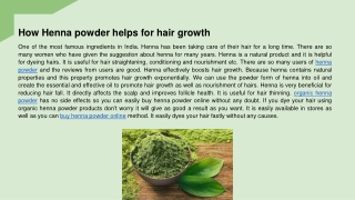 How Henna powder helps for hair growth