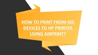How to Print from iOS devices to HP Printer using AirPrint