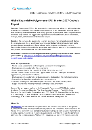 Global Expandable Polystyrene (EPS) Market Report Key Players Analysis