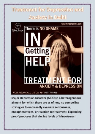 Treatment for Depression and Anxiety in Delhi