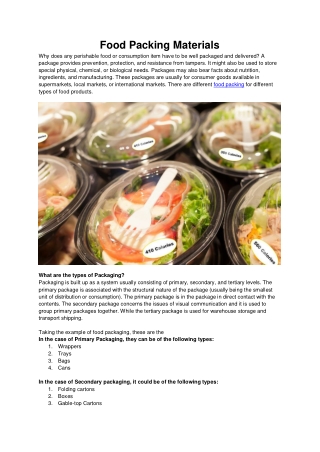 Food Packing Materials