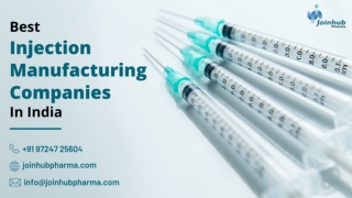 Best Injection Manufacturing Companies in India | JoinHub Pharma