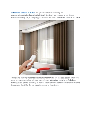 automated curtains in dubai