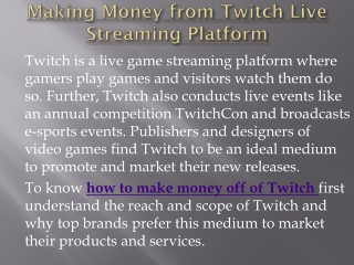 how to make money off of Twitch