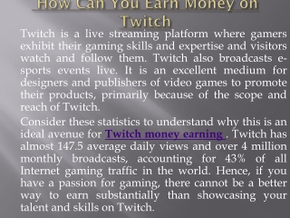 Twitch money earning
