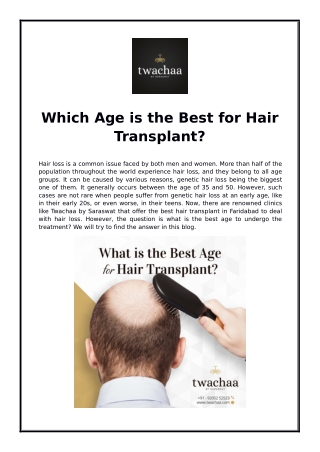 Which Age is the Best for Hair Transplant?