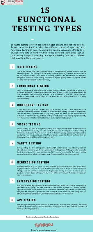 15 Functional Testing Types