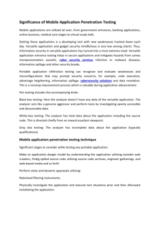 Significance of Mobile Application Penetration Testing