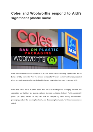 Coles and Woolworths respond to Aldi’s significant plastic move