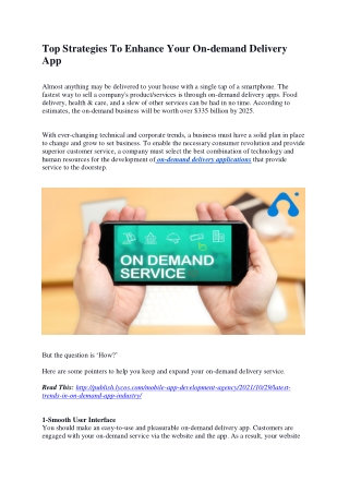 Top Strategies To Enhance Your On-demand Delivery App