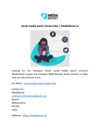 social media panel cheap India | Mediaboost.in