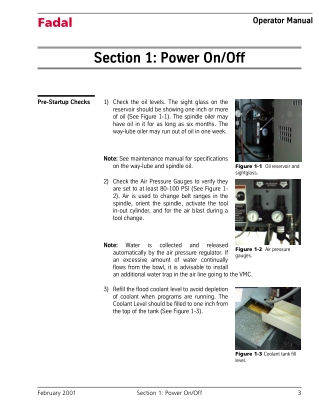 Fadal Power On-Off - Operator Manual