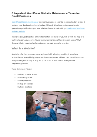 8 Important WordPress Website Maintenance Tasks for Small Business