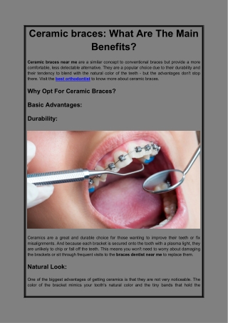 Ceramic braces What Are The Main Benefits