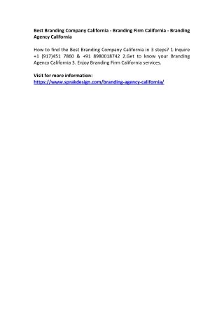 Best Branding Company California - Branding Firm California