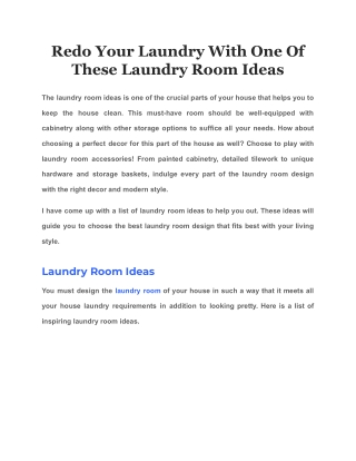 Redo Your Laundry With One Of These Laundry Room Ideas