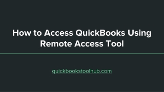 How to Access QuickBooks Using Remote Access Tool