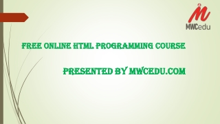 Free Online HTML programming Course(ppt)