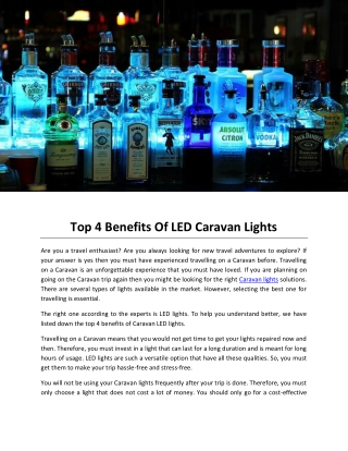 Top 4 Benefits Of LED Caravan Lights