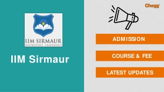 Indian Institute of Management - [IIM], Sirmaur