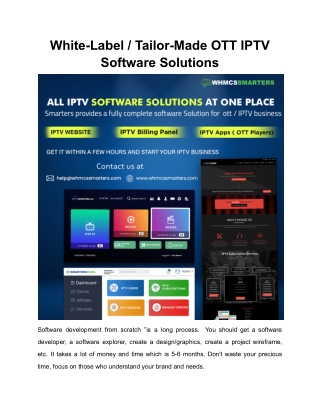 All OTT IPTV Software Solutions at One Place - WHMCS Smarters