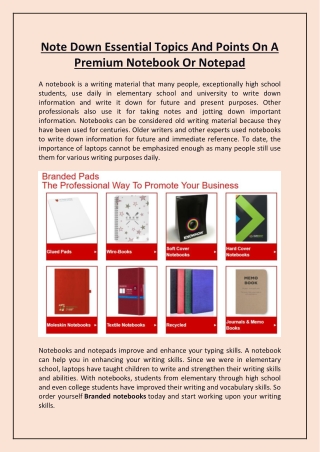 Note Down Essential Topics And Points On A Premium Notebook Or Notepad