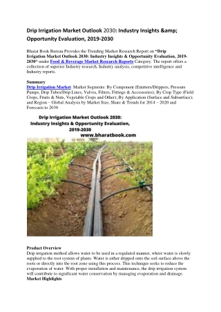 Drip Irrigation Market Outlook 2030-converted