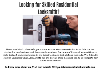 Looking for Skilled Residential Locksmith?