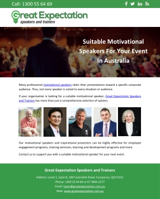 Suitable Motivational Speakers For Your Event In Australia