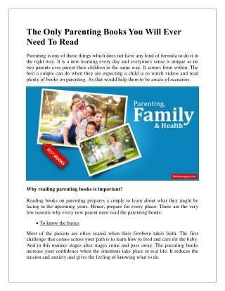 The Only Parenting Books You Will Ever Need To Read - Bookswagon