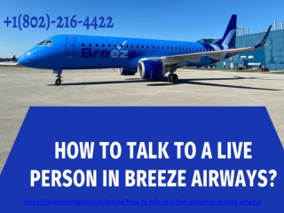 How To Talk To a Live Person in Breeze Airways
