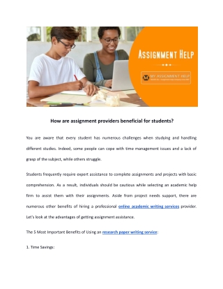 How are assignment providers beneficial for students